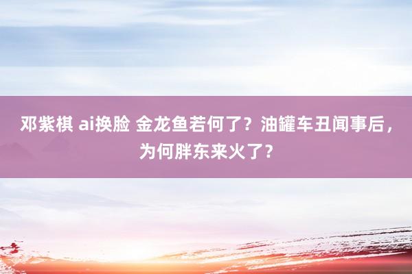 邓紫棋 ai换脸 金龙鱼若何了？油罐车丑闻事后，为何胖东来火了？