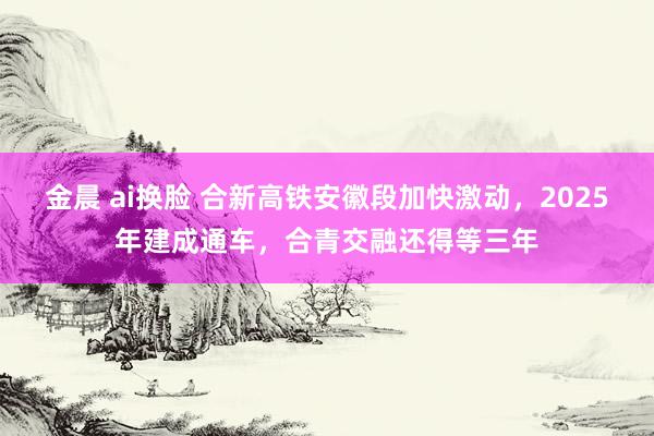 金晨 ai换脸 合新高铁安徽段加快激动，2025年建成通车，合青交融还得等三年