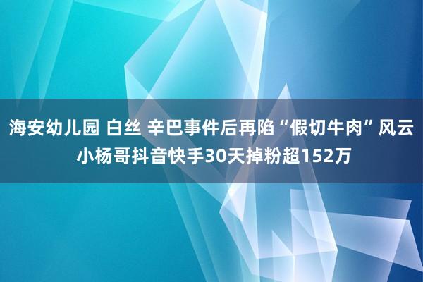 海安幼儿园 白丝 辛巴事件后再陷“假切牛肉”风云 小杨哥抖音快手30天掉粉超152万