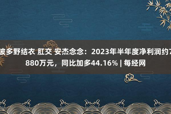 波多野结衣 肛交 安杰念念：2023年半年度净利润约7880万元，同比加多44.16% | 每经网